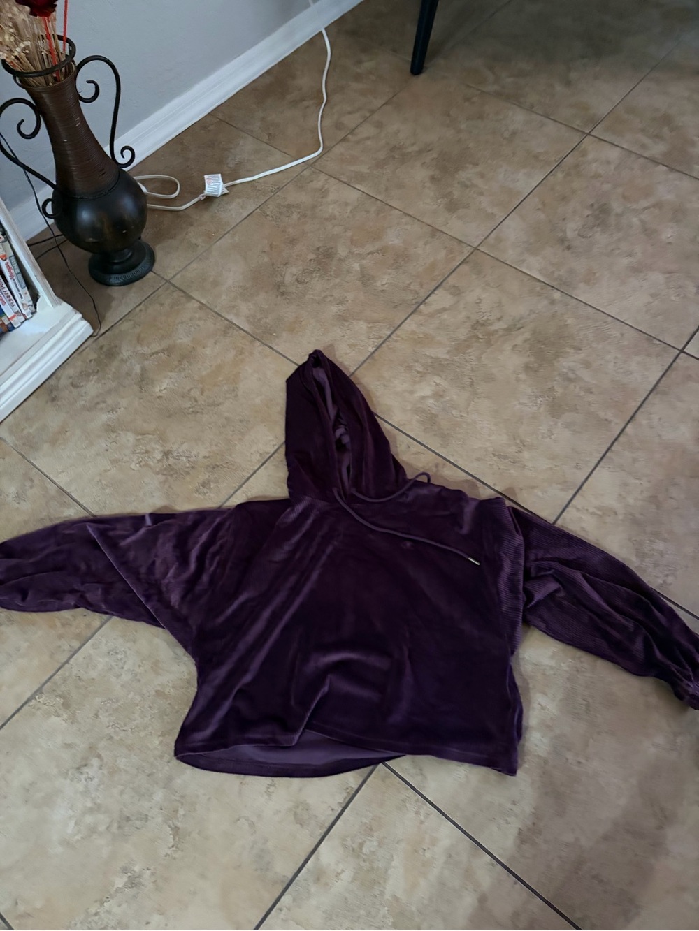 Women's Plush Hooded Pullover hoodie-Purple